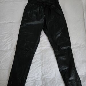 Women's Black Faux Leather Pants
